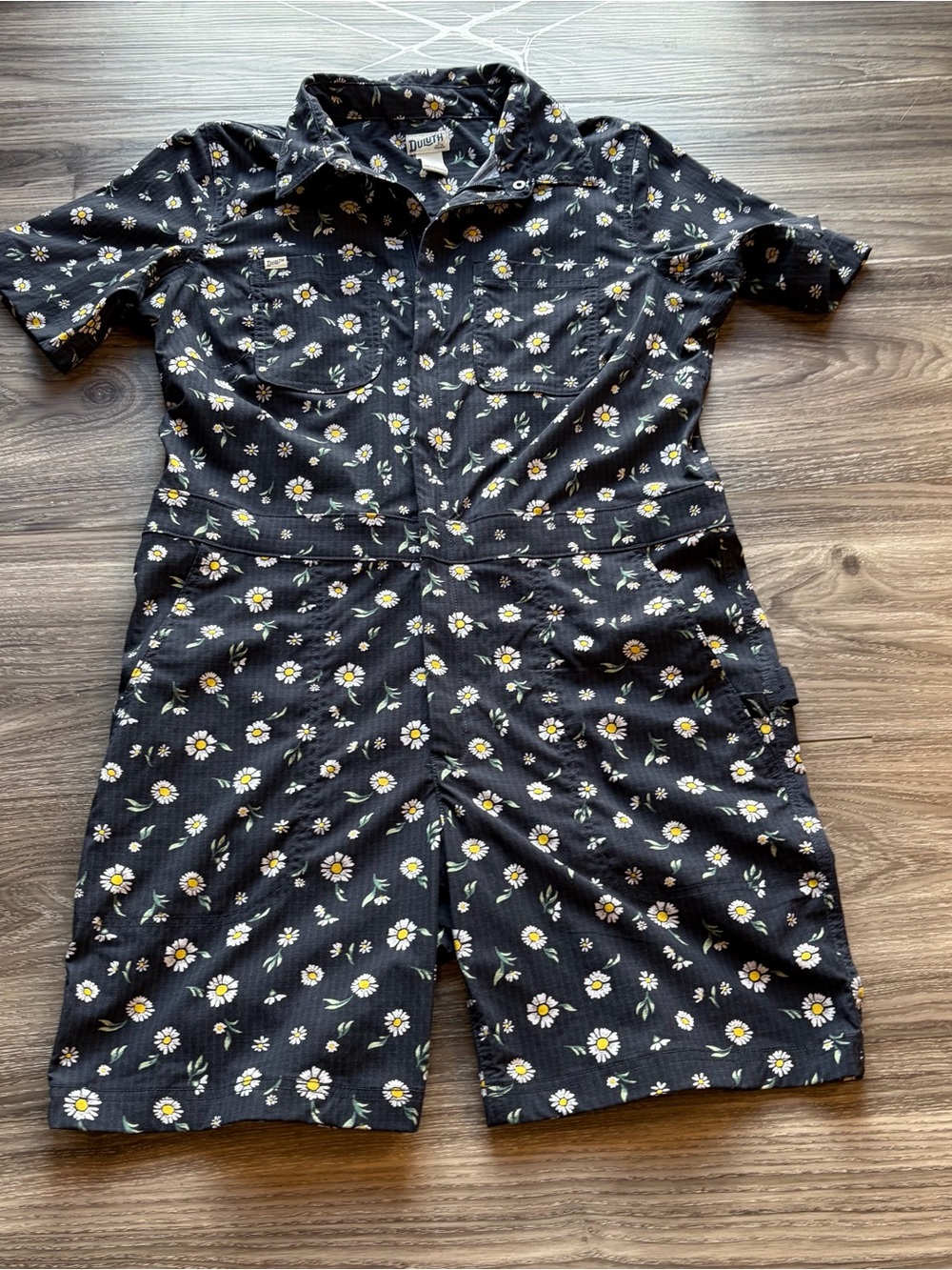 Duluth Trading Co Black Daisy-Print Kids One-Piece